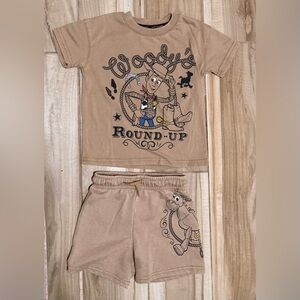 Toy Story Tan Graphic washed out Matching Tshirt and Shorts 2T